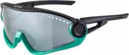 Alpina 5W1NG CM+ Sportbrille (371 turquoise/black, Ceramic Mirror, Scheibe: black mirror (S3))