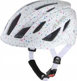 Alpina Pico Flash Kinder Fahrradhelm (50-55 cm, 74 white polka dots gloss)