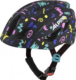 Alpina Pico Kinder Fahrradhelm (50-55 cm, 85 black/confetti gloss)