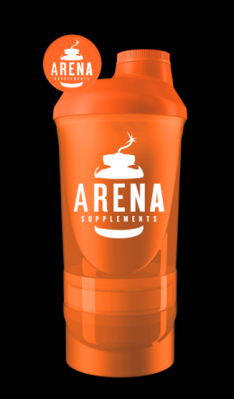 Arena Supplements Wave+ Shaker 600ml(+200ml+150ml) Schwarz, 1 Stück