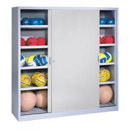 C+P Ballschrank mit Vollblech-Schiebetüren (Typ 4), HxBxT 195x190x60 cm, Clowngrün (RAL 110 80 60), Gleichschließung