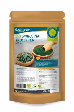 FP24 Health Bio Spirulina Tabletten 400mg - 1kg - Platensis Algen - Ökologisc...