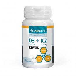 FP24 Health Vitamin D3+K2 - 365 Tabletten - Vitamin D3 5000IE - Vitamin K2 10...