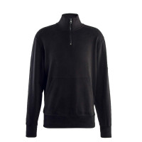 Herren Sweatshirt - Badge Half Zip - Black