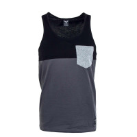 Herren Tank Top - Block Pocket Tank - Black / Anthrazit