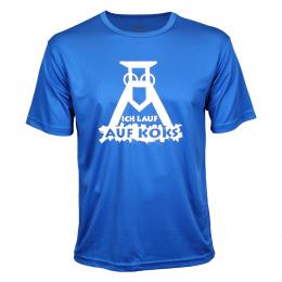 Ich lauf auf Koks Funktions T-Shirt blau für Männers