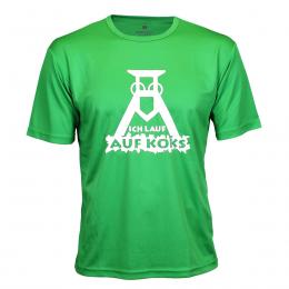 Ich lauf auf Koks Funktions T-Shirt kellygreen für Männers