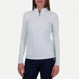 KJUS Sunshine Printed Half-Zip Pullover Damen | cucumber ice-white 36