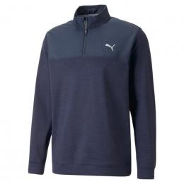 Puma Cloudspun Colorblock 1/4 Zip Pullover Herren | blue M