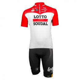 Set LOTTO SOUDAL 2018 (Radtrikot + Radhose), für Herren, Fahrradbekleidung