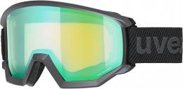 uvex Athletic FM Brillenträger Skibrille (2330 black matt, mirror green/lasergold lite (S2))