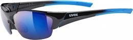 uvex Blaze III Sonnenbrille (2416 black/blue, mirror blue (S3), litemirror orange (S1), clear (S0))