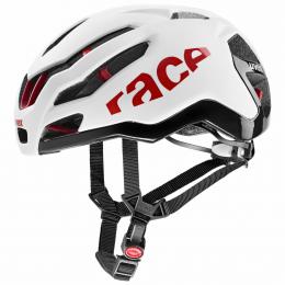 uvex Race 9 Fahrradhelm (53-57 cm, 08 white/red matt)