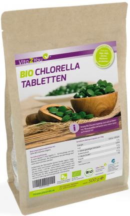 Vita2You Bio Chlorella Tabletten 500g (ca. 1250 Presslinge) - Premium Qualität