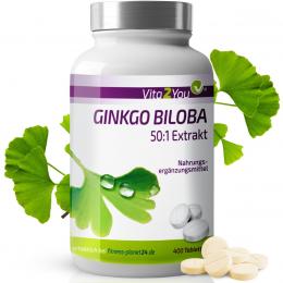 Vita2You Ginkgo Biloba 3950mg - 400 Tabletten - Flavonglykoside + Terpenlacto...