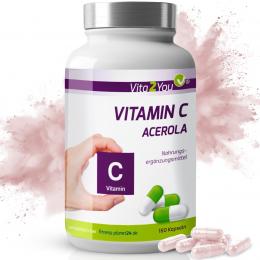 Vita2You Vitamin C Acerola - 180 Kapseln - Natürliches Vit C - Hochdosiert - ...